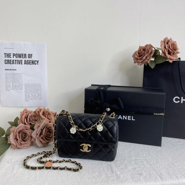 【12期0利率】CHANEL 23C黑金彩色金幣口蓋包 【22年12月台灣購證】【9成新】 