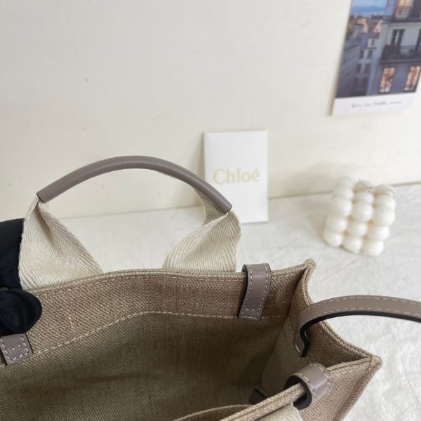 【12期0利率】CHLOE WOODY TOTE 迷你 灰紫色【99新】 