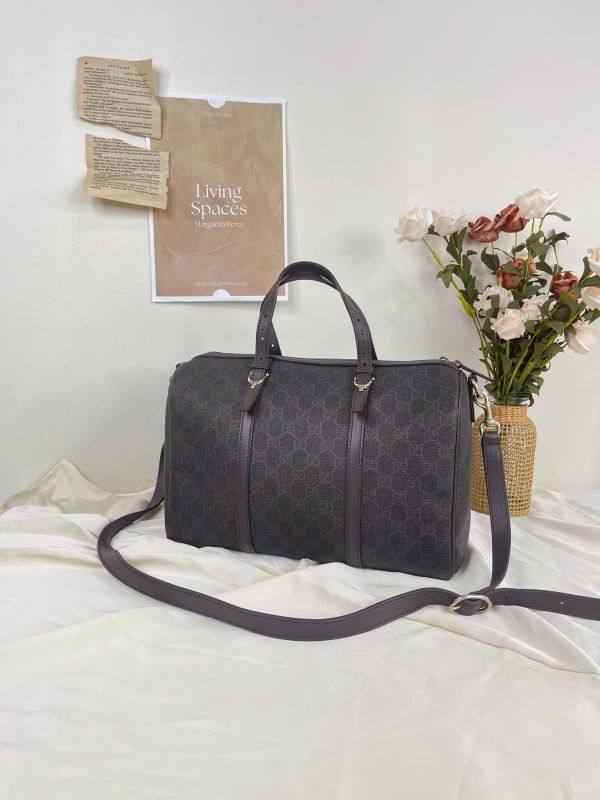 【分期0利率】GUCCI 老款滿版雙G帆布波士頓包【9成新】 