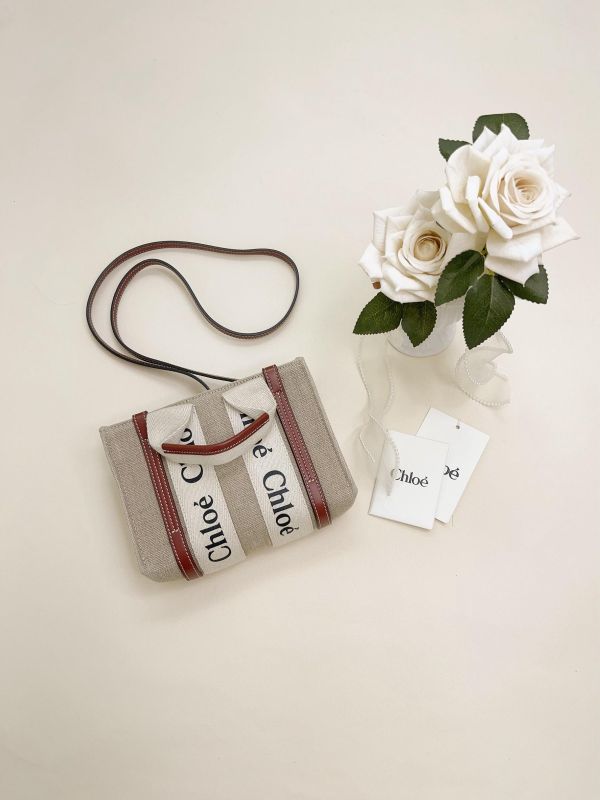 【9成新】CHLOE WOODY TOTE 迷你 棕 