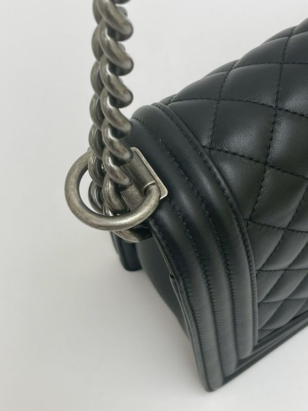 【95成新】CHANEL芯片款 BOY 25 牛皮銀扣 