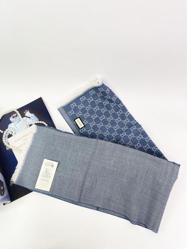 【全新品】GUCCI 經典雙G緹花純羊毛圍巾 