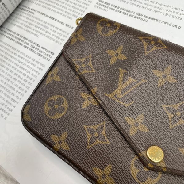 【9成新】【12期0利率】LV  Félicie Pochette 舊款老花三合一 (非絨布內裡) 