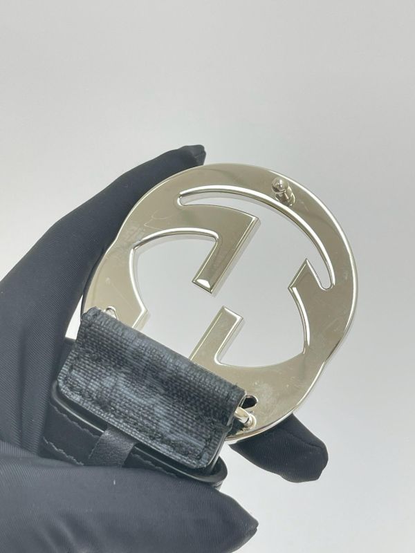 【95成新】GUCCI  Signature皮革皮帶 95CM 