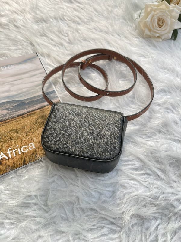 【分期0利率】CELINE 凱旋門帆布及小牛皮迷你翻蓋包【未使用閒置品】 