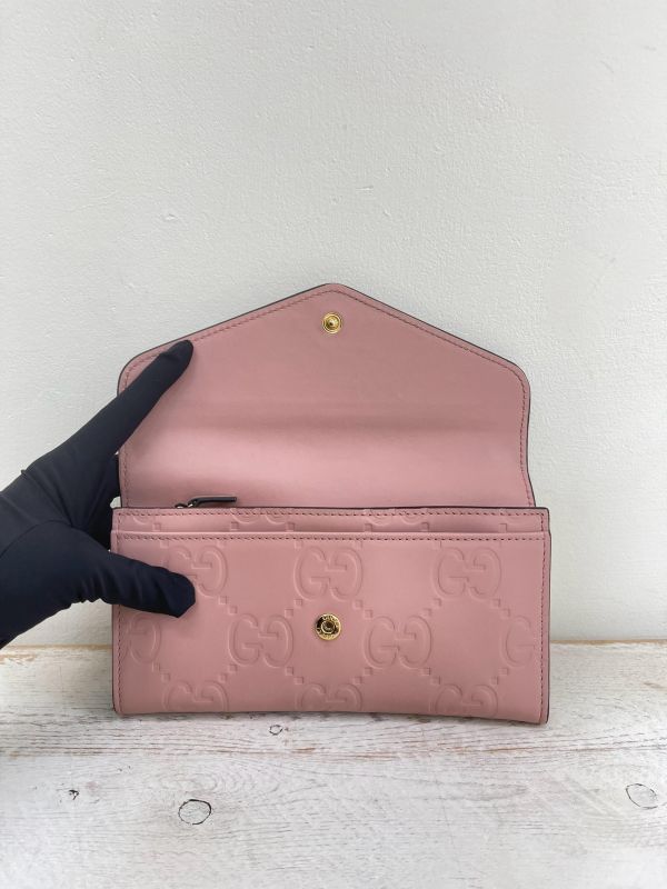 【9成新】GUCCI GG壓紋信封長夾 