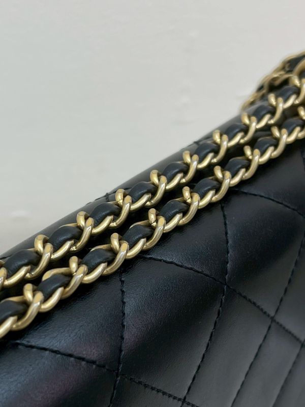 【9成新】CHANEL 雙金球口蓋包 