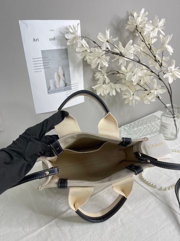 【分期0利率】Chloé 背帶款小號 Woody Tote Bag 深藍色【99成新】 