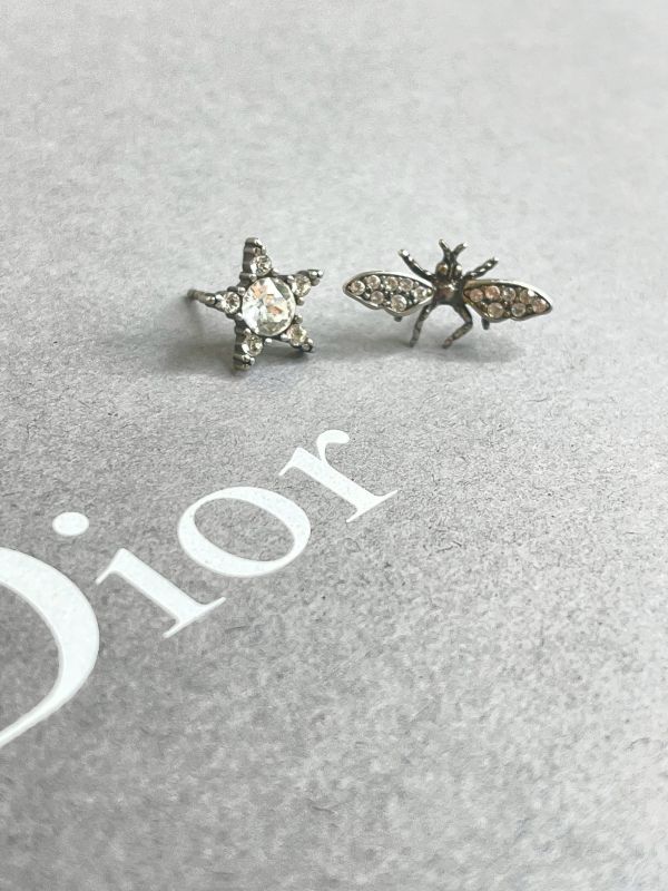 【分期0利率】DIOR J'adior 水鑽蜜蜂不對稱耳環【9成新】 