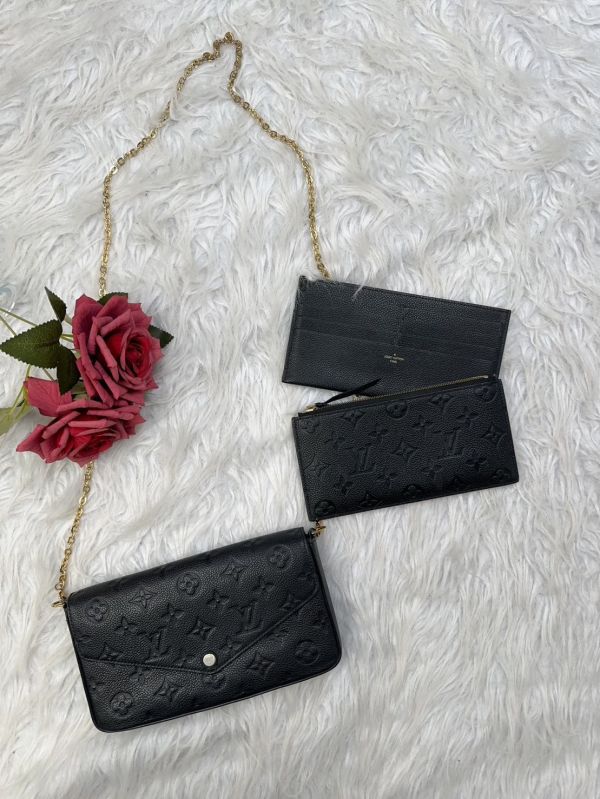 【12期0利率】LV Félicie Pochette 舊款壓紋老花三合一 (非絨布內裡)【21年9月台灣購證】【88成新】 