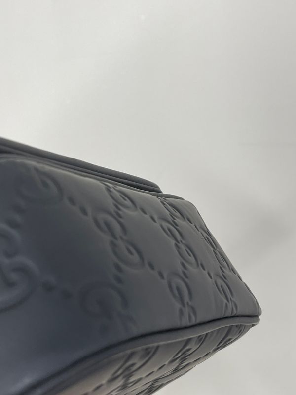 【分期0利率】GUCCI 黑色皮革GG超迷你側背包【99成新】 