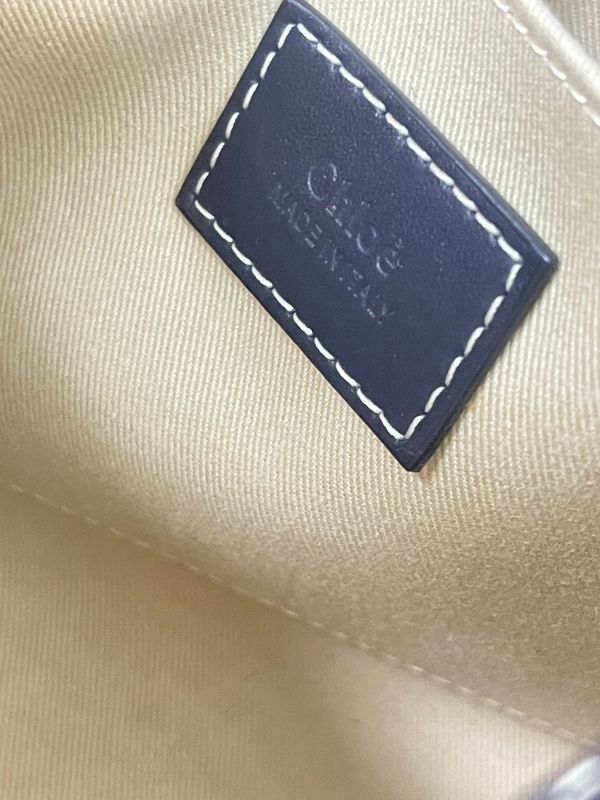 【分期0利率】Chloé 背帶款小號 Woody Tote Bag 深藍色【9成新】 