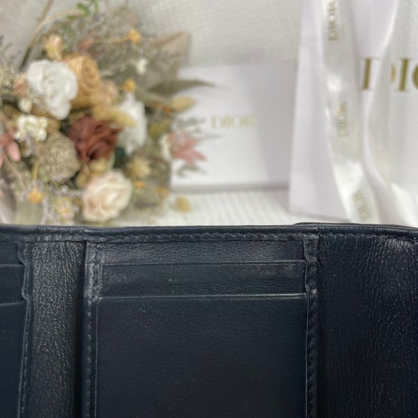 【成新】【12期0利率】DIOR SADDLE LOTUS 三折短夾 