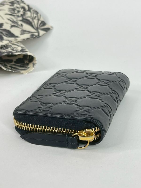 【95成新】GUCCI GG壓紋拉鍊零錢卡包 