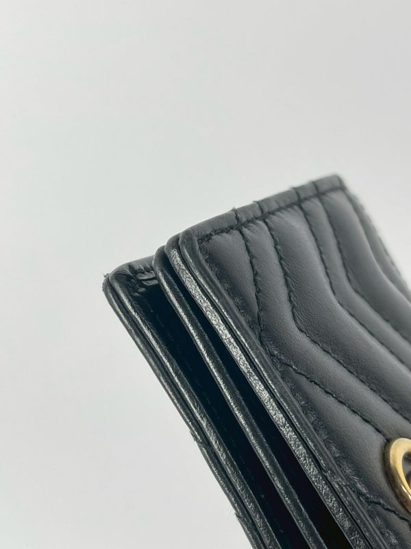 【9成新】GUCCI Marmont 愛心兩摺拉鍊零錢袋短夾 