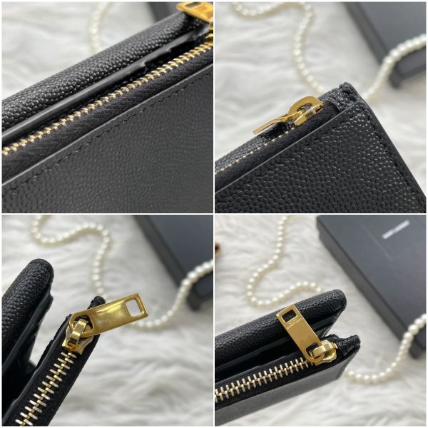 【12期0利率】YSL 牛皮雙層扣式短夾【9成新】 