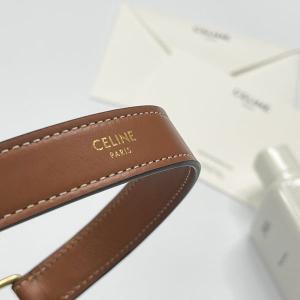 【12期0利率】CELINE AVA TRIOMPHE標誌印花牛皮革中號手袋【全新閒置】 