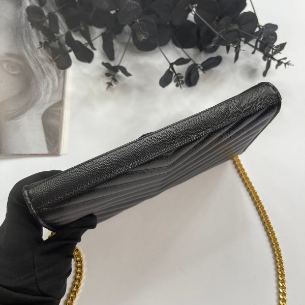 【12期0利率】YSL WOC 魚子醬鍊包 金扣22.5CM【全新閒置】 