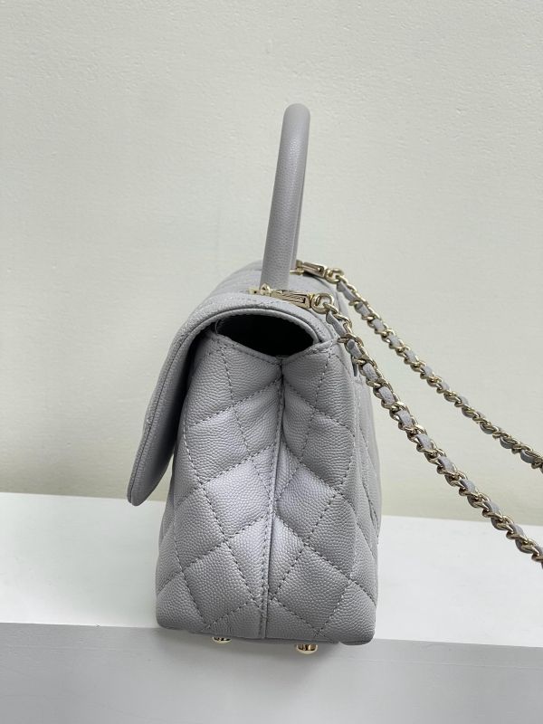 【95成新】CHANEL荔枝牛皮coco handle small 