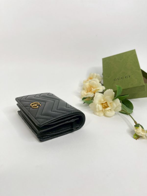 【分期0利率】GUCCI Marmont 愛心兩摺拉鍊零錢袋短夾【99成新】 
