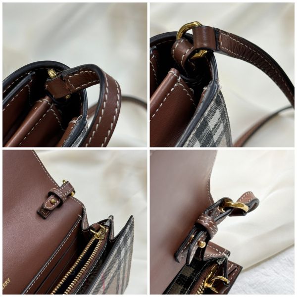 【12期0利率】BURBERRY 全皮翻蓋內裡格紋WOC【95成新】 