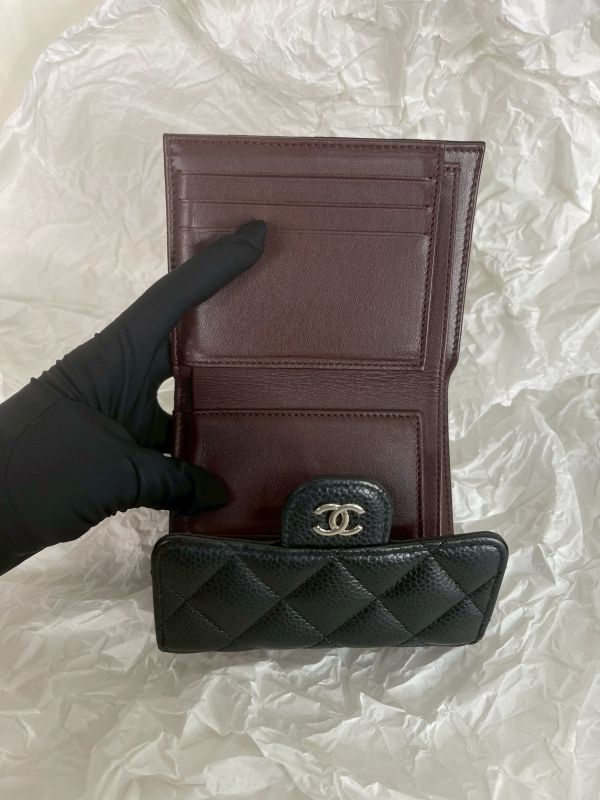 【95成新】CHANEL COCO 背面拉鍊三折短夾 