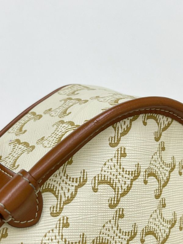 【95成新】CELINE Triomphe帆布中型Folco手袋 