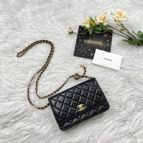 【12期0利率】CHANEL 羊皮金球WOC【95成新】 
