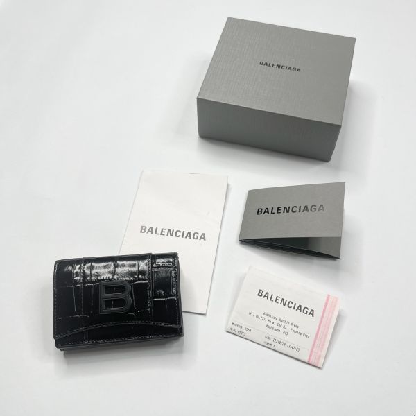 【12期0利率】BALENCIAGA 黑色沙漏迷你皮夾【9成新】【現金價】 