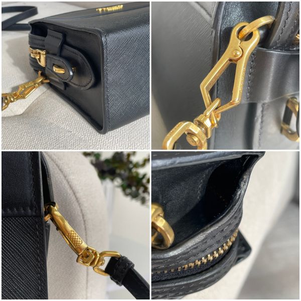 【12期0利率】PRADA 浮雕LOGO防刮拼接斜背包【95成新】 