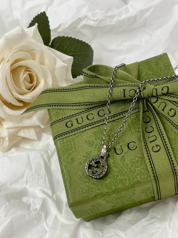 【分期0利率】GUCCI Interlocking  925純銀項鍊 【95成新】