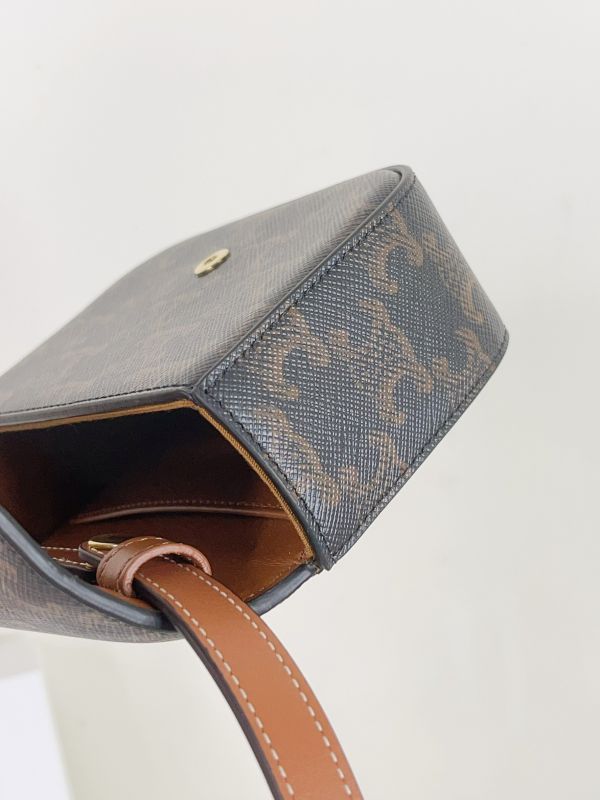 【分期0利率】CELINE 凱旋門帆布及小牛皮迷你翻蓋包【未使用閒置品】 