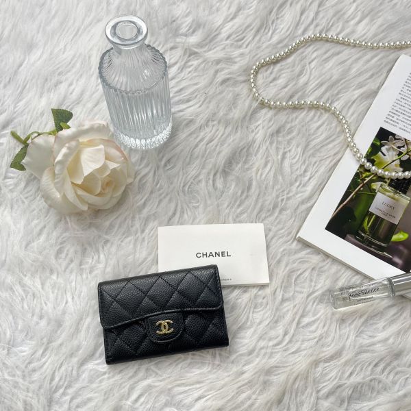【12期0利率】CHANEL COCO 牛皮零錢卡包【99成新】 