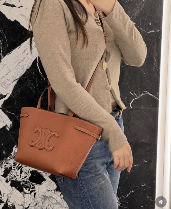 【99成新】CELINE MINI CABAS ANAIS CUIR TRIOMPHE 粒面小牛皮 