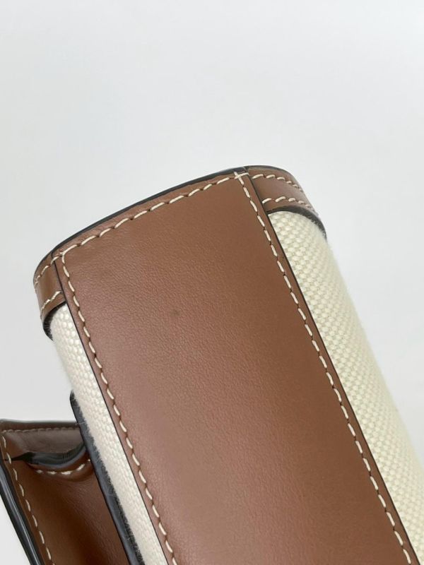 【95成新】BURBERRY 帆布拼皮革口袋包 