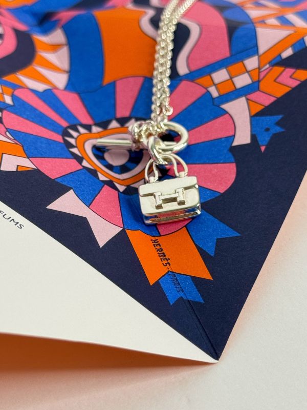 【分期0利率】HERMES CONSTANCE包造型純銀T扣項鍊【全新品】 