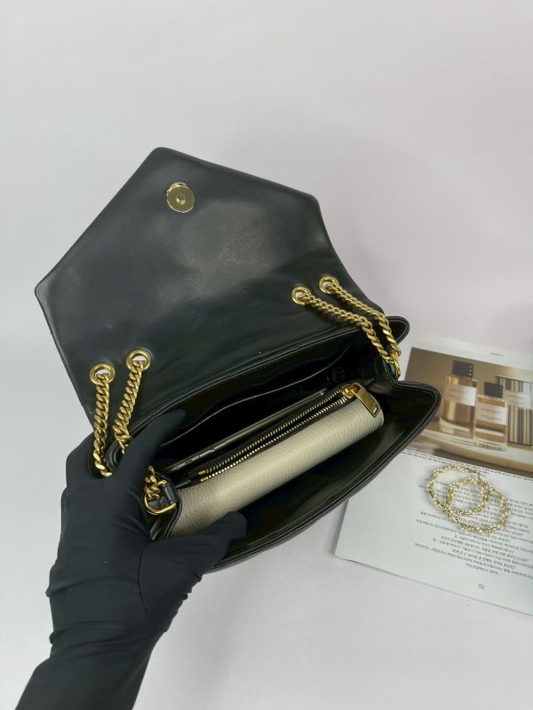 【分期0利率】YSL LOULOU 翻蓋雙層斜背包【95成新】 