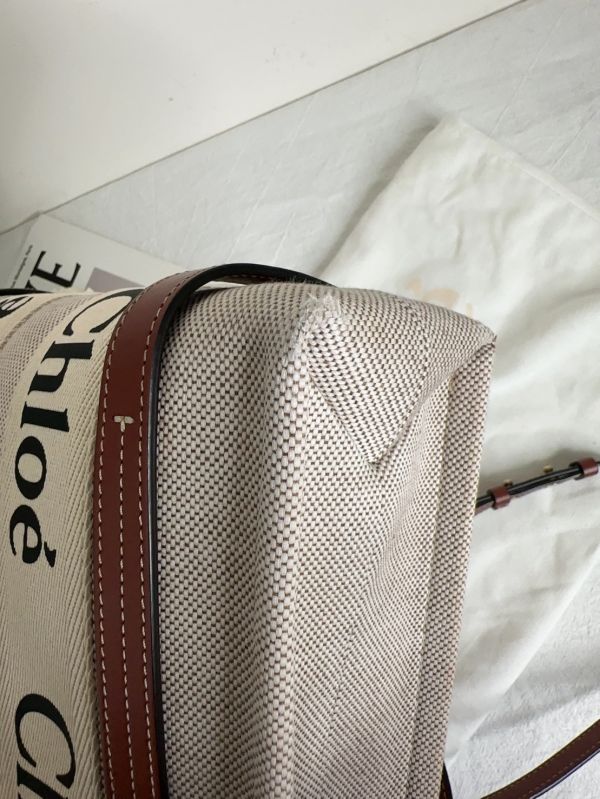 【12期0利率】Chloé 背帶款小號 Woody Tote Bag 焦糖色【85成新】 