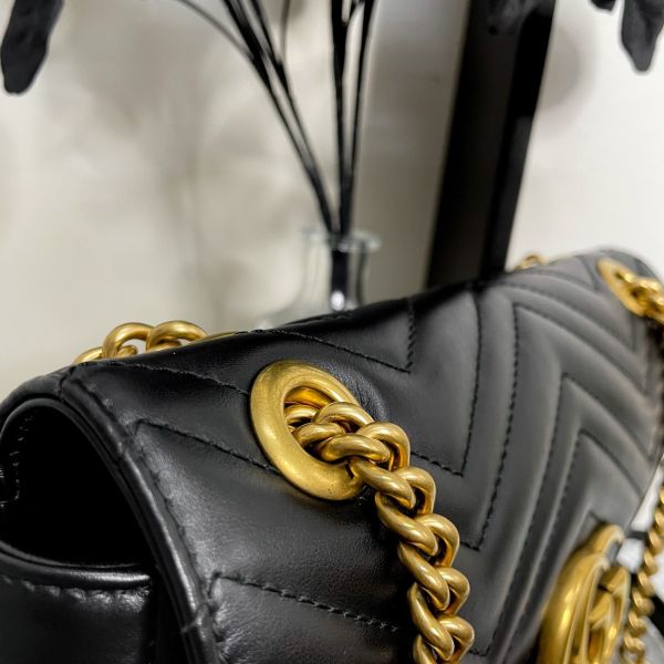 【99成新】【12期0利率】GUCCI GG Marmont 絎縫皮革小號單肩包 26公分 