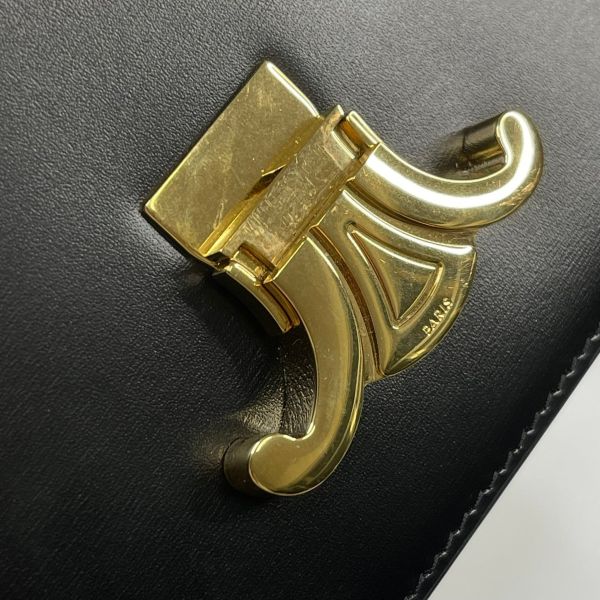 【12期0利率】CELINE TEEN TRIOMPHE亮澤牛皮革手袋【23年1月巴黎購證】【95成新】 