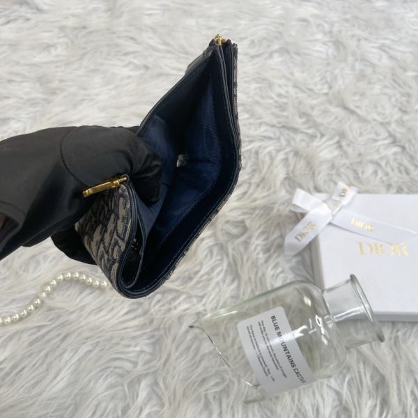 【12期0利率】DIOR SADDLE LOTUS 老花三折短夾【85成新】 