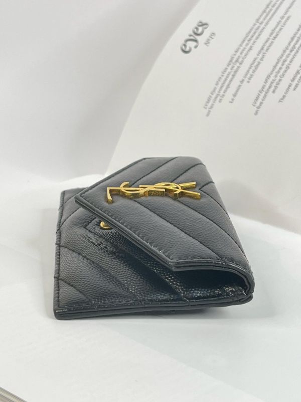 【9成新】YSL 粒面壓紋拉鍊卡片套 