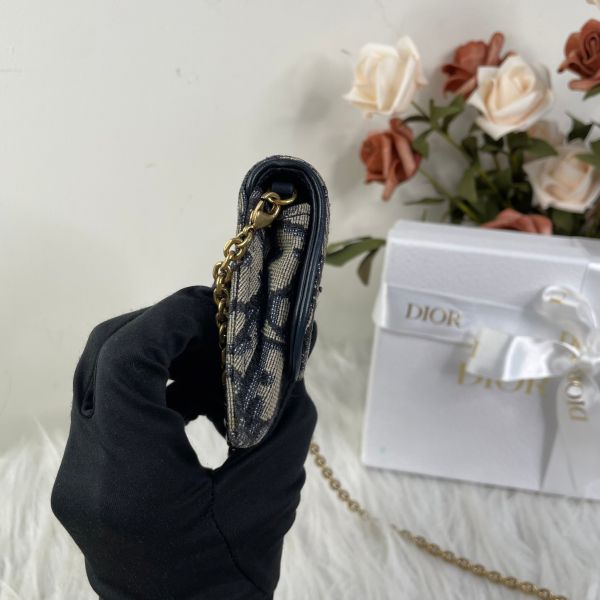 【12期0利率】DIOR 老花鍊帶零錢包【9成新】 