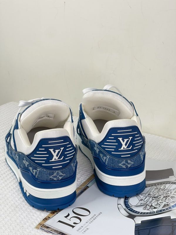【分期0利率】LV Trainer Sneaker 深藍  9碼【99成新】 
