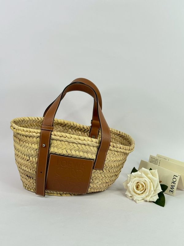 【99成新】LOEWE  棕櫚葉和小牛皮小籃子包 
