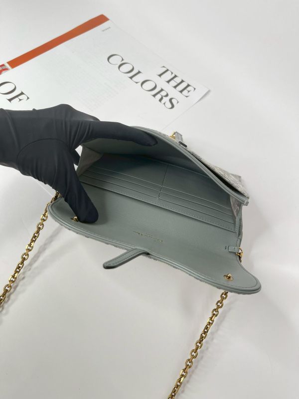 【9成新】DIOR Saddle 長型鏈帶銀包 