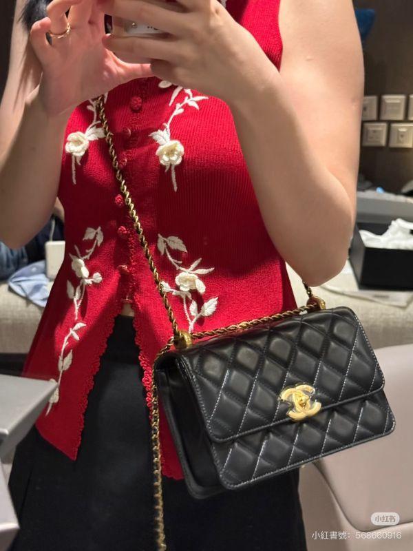 【9成新】CHANEL 雙金球口蓋包 