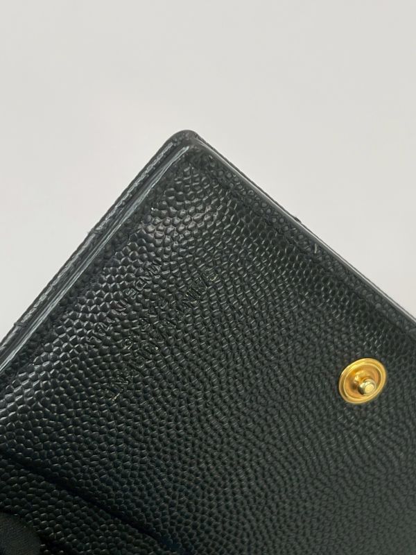 【分期0利率】YSL monogram粒面壓紋皮革兩摺錢包【9成新】 