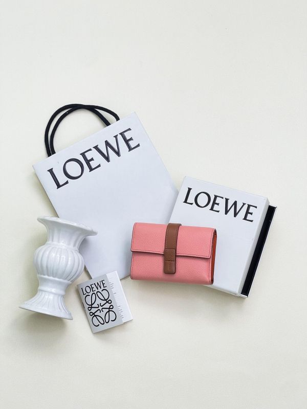 【9成新】LOEWE 粒面小牛皮小號豎款皮夾 