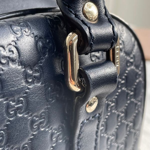【12期0利率】GUCCI Guccissima小LOGO牛皮兩用保齡球包【九成新】 